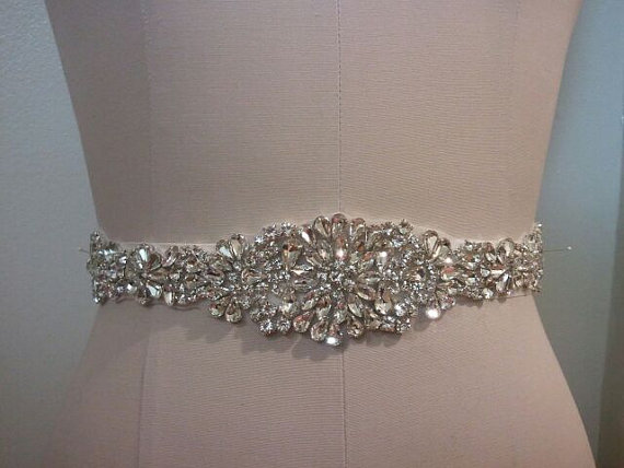 زفاف - Wedding Belt, Bridal Belt, Sash Belt, Crystal Rhinestone  - Style B200087