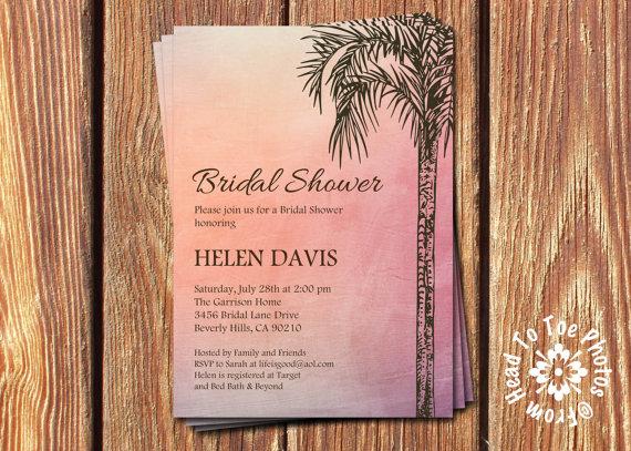 Hochzeit - Beach Bridal Shower Invitations