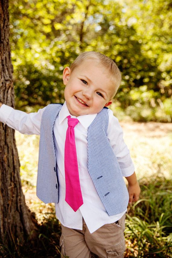 Hochzeit - Navy White Seersucker Modern Baby Boy Newborn Toddler Ring Bearer Vest