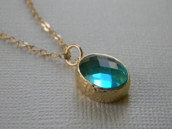 Mariage - Sea Glass Green Necklace-Gold-Bridesmaid Necklace-Bridal-Wedding-Minimalist-Bridesmaid Gift