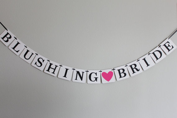 Hochzeit - lingerie shower banner - bachelorette party banner - bachelorette banner - bridal shower banner - Blushing Bride