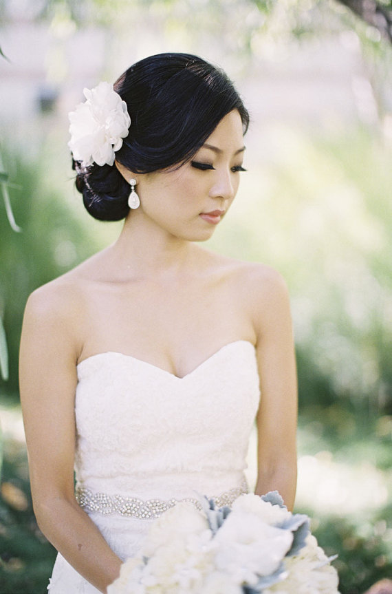 زفاف - Ivory Hair Flower - Bridal Headpiece - Wedding Hair Accessories - Silk Flower Hair Clip - Style FL1201R