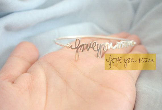 Mariage - SALE Signature Bangle/Personalized Handwriting Bangle in Sterling Silver/Handwritten Bangle/Bridesmaid Gift/Christmas Gift