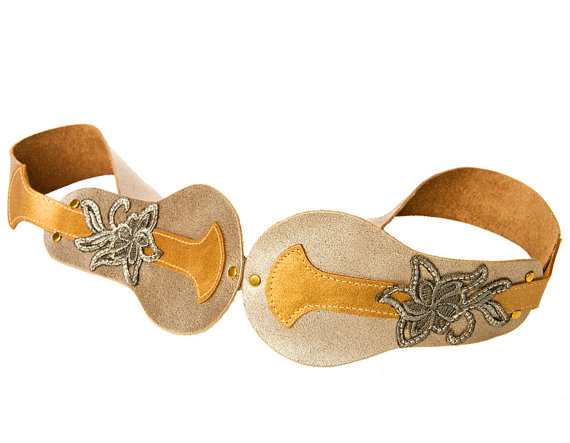 Свадьба - Bridal sash belts - Wedding dress belts - bridal sash - wedding belt-  ART DECO SASH - metal belt - gold belt - silver belt
