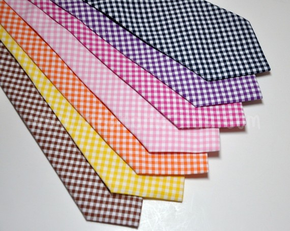 Wedding - Necktie - Mens Tie - Gingham Neckties - Boys Neckties - Available in Lots of Colors