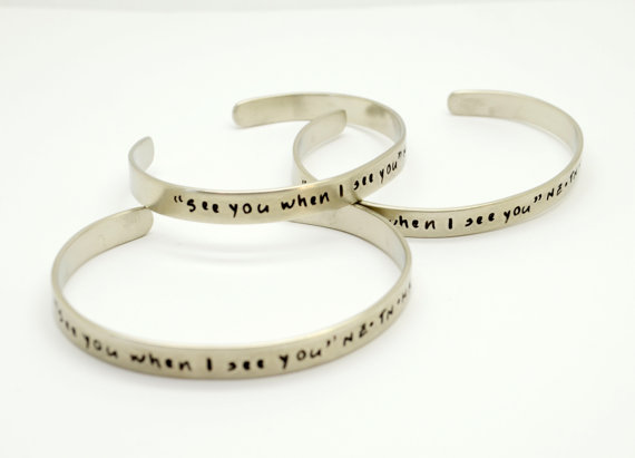 Hochzeit - Personalized Silver Cuff Bracelets Set,  Bridesmaid Gift , Bangle, Bridesmaid Jewelry, Custom, Hidden Message, Wedding