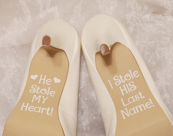 زفاف - He Stole My Heart So I Stole His Last Name Wedding Shoe Decals, High Heel Decals, Wedding Shoe Decals, Shoe Decals, Wedding Shoe Stickers
