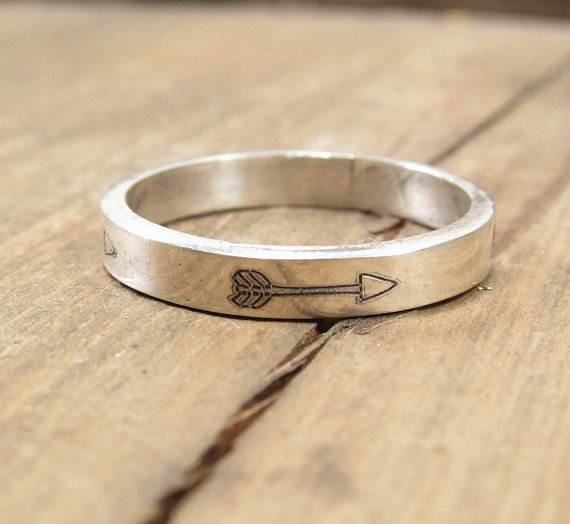 زفاف - Silver Arrow Ring -  Sterling Silver Jewelry