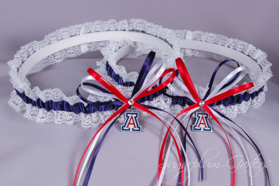 Wedding - University of Arizona Wildcats Lace Wedding Garter Set