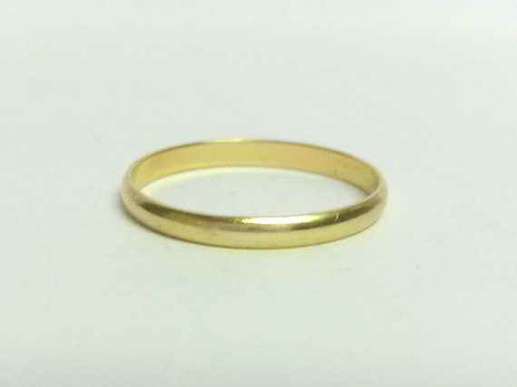 زفاف - Size 9 Estate 10k Yellow Gold Wedding 1mm Band Ring Stack Engagement Promise W82