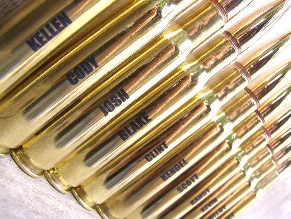 Mariage - Groomsmen Gift 6 Brass Engraved 50 Cal Personalized Bottle Openers. Father of the Bride Gift. Best Man Gift. Groomsman Gift. Groom Gift
