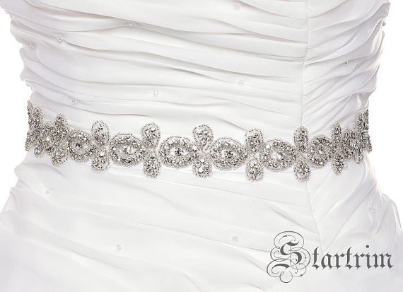 زفاف - SALE NANCY Wedding crystal bridal sash , belt