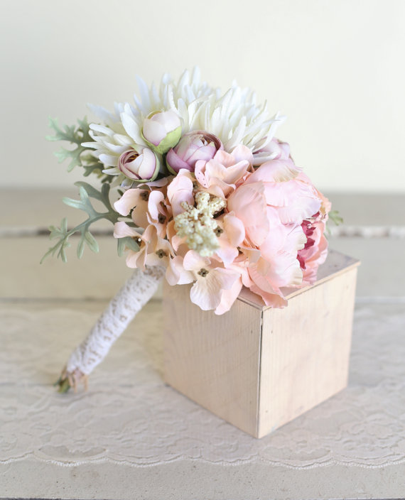 زفاف - Rustic Silk Bridal Toss Bouquet Country Wedding NEW 2014 Design by Morgann Hill Designs