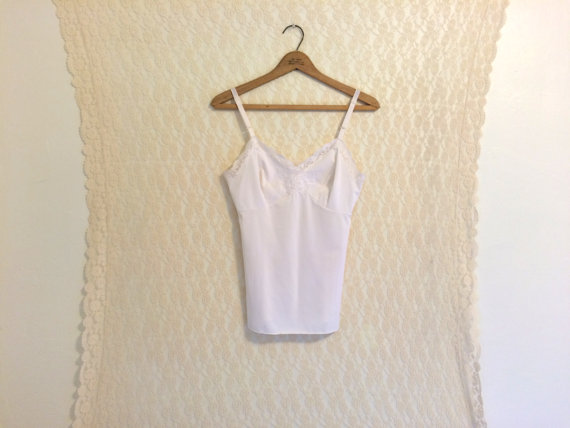 Mariage - White Vintage Lingerie Camisole Tank Top