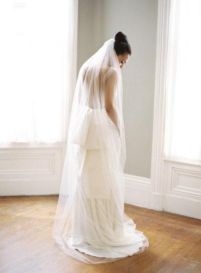 زفاف - Floor length Wedding Bridal Veil 72 long inches white, ivory, Wedding veil Long bridal Veil floor length veil bridal veil cut edge veil