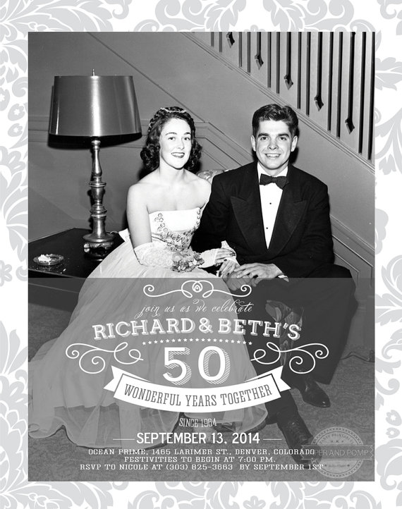 Hochzeit - Anniversary Invitation Milestone 25th 50th 60th Wedding Anniversary - ANY YEAR