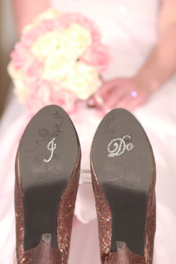 Wedding - SALE Clear Rhinestone  "I Do" Shoe Stickers Pick Your Design