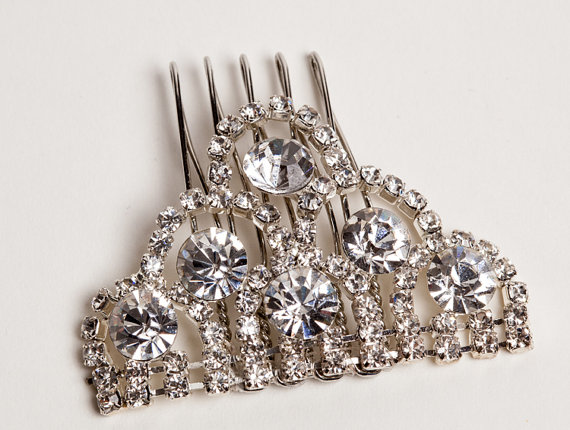 زفاف - Bridal Hair Pin - Rhinestone Crystal Comb - made to order