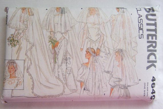 Свадьба - Bridal Veils - Butterick 4649 Pattern - UNCUT