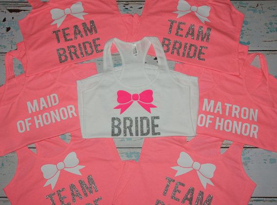 Hochzeit - Bridesmaids Tanks 7. Bridesmaids Shirts. Bachelorette Tanks. Wedding Tank Tops. Bridesmaid Tanks. Bridal Entourage. Bachelorette Party