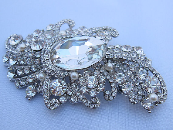Mariage - Wedding brooch pin,bridal accessories,bridal brooch pin,crystal pearl brooch,wedding hair comb,bridal comb,wedding hair brooch,wedding comb