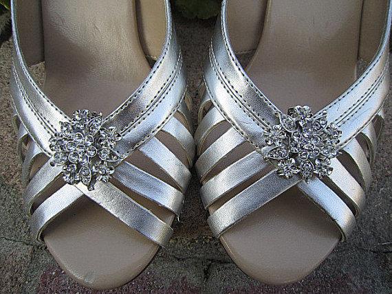 زفاف - Bridal Rhinestone Shoe Clips Wedding Shoe Accessory -- GIANNA