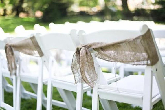 Свадьба - 50 Qty Burlap chair sash - Rustic wedding