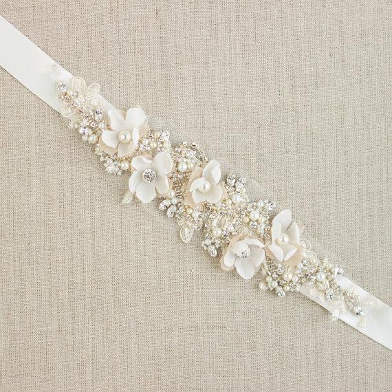 زفاف - RESERVED Wedding belt Bridal belt Wedding dress belts sashes Floral belt sash Flower Floral Bridal belts sashes Lace sash Champagne belts