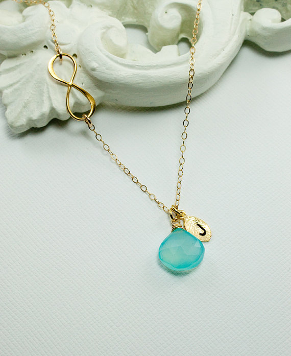 زفاف - Gold Infinity Necklace, Personalized Birthstone Jewelry, Bridal Gift for her, Initial, Mother Gift, Infinity Eternity Jewelry, Friendship