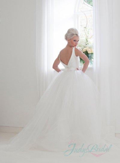 Mariage - JW16037 simple strappy sheath convertible tulle wedding dress