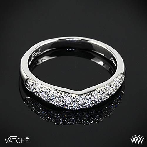 Hochzeit - 18k White Gold Vatche 213 "Contoured Pave" Diamond Wedding Ring