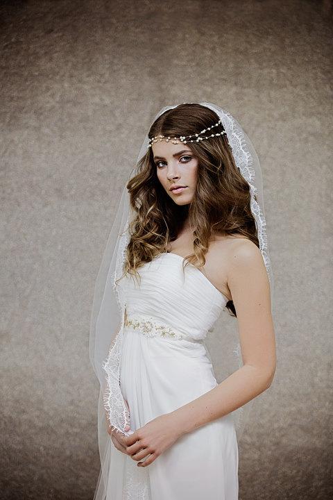 Wedding - Lace Wedding Veil - Bridal Veil - Ivory Wedding Veil - the Diana Lace Veil - style # 122
