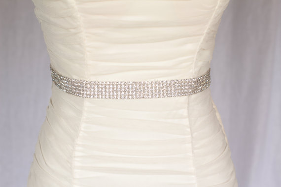 زفاف - Megan bridal belt sash, Rhinestone beaded bridal belt sash, crystal sash