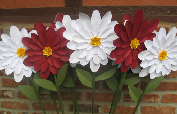 Wedding - HUGE Gerbera Daisy Flower Display, Wedding Decoration. You CHOOSE The COLORS. Custom Orders Welcome.
