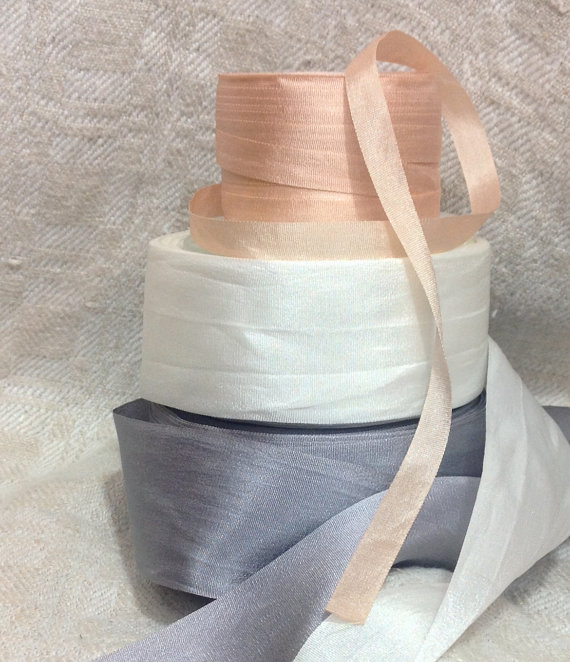 زفاف - white silk ribbon