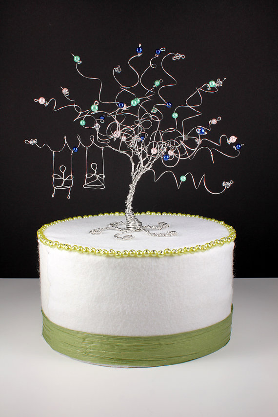 Hochzeit - Swing Set Wedding Cake Topper Custom Tree Sculpture