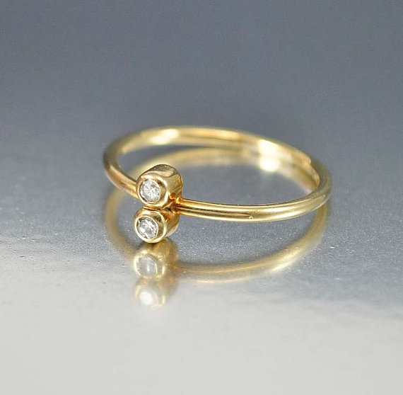 Свадьба - Gold Diamond Engagement Ring, Vintage Diamond Ring, Wedding Ring, 14K Gold Ring, Anniversary Promise Ring, Birthstone Ring Jewelry