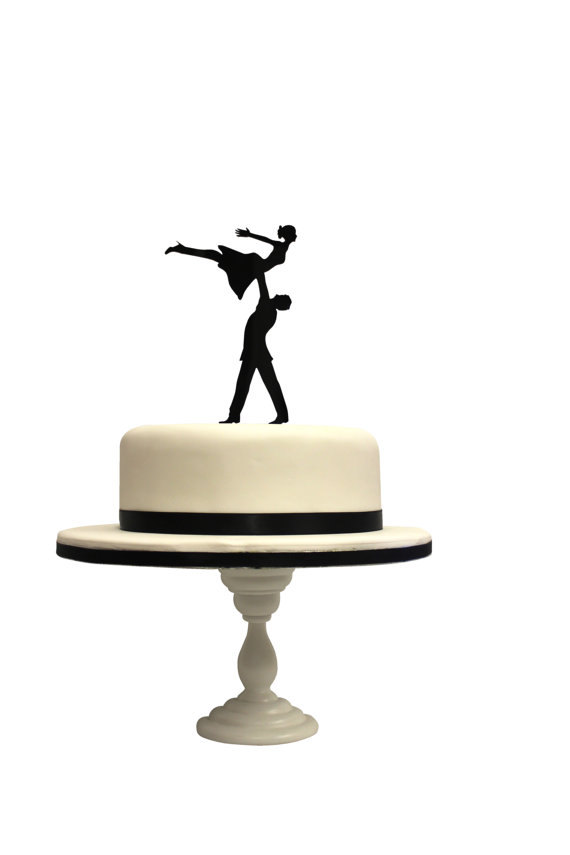 زفاف - Silhouette Bride and Groom Dirty Dancing inspired Laser Cut Wedding Cake Topper UK MADE 30 plus colours to pick from