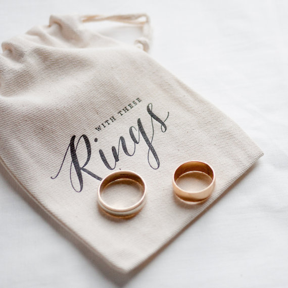زفاف - Rustc Wedding Ring Bearer Bag, pillow alternative
