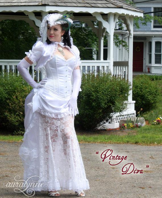 Hochzeit - Vintage Diva Pinup Wedding Dress Made to Measure