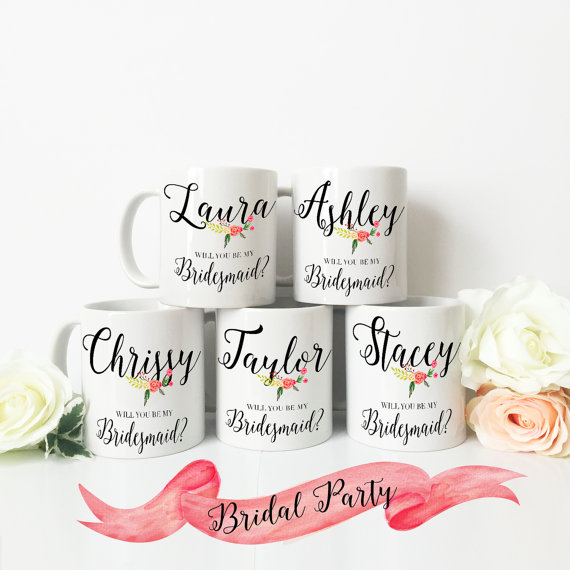 زفاف - Bridesmaid Proposal Coffee Mug / Maid of Honor Customized Name for Wedding 11 oz or 15 oz Ceramic Dishwasher Safe / Great Gift Quote