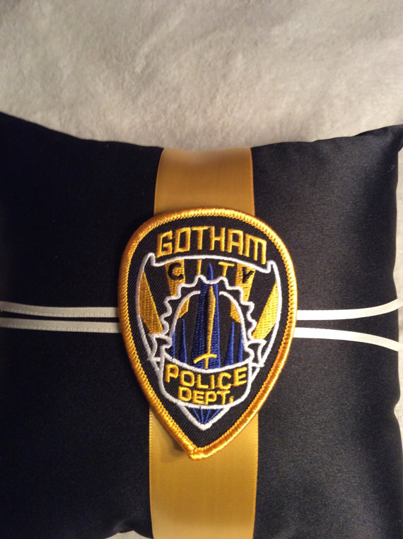 Wedding - Batman Gotham City Police ring pillow