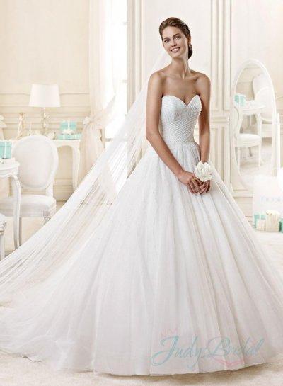 Wedding - JW15149 simple chic sweetheart neck beading ball gown wedding dress