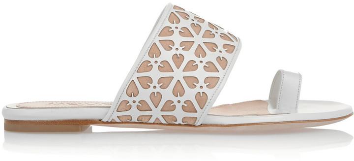Mariage - Alexander McQueen Laser-cut leather and suede sandals