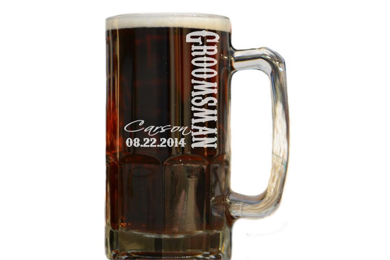 Свадьба - Groomsman Beer Stein, Personalized Groomsmen Gift, Beer Mug, Groomsman Beer Mugs, Groomsmen Beer Stein, Best Man Gift, Best Man Beer Stein