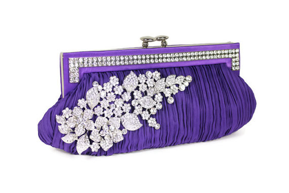Hochzeit - Purple Clutch, Bridal Clutch, Bridesmaids Clutch, Evening Bag, Wedding Accessories, Bridal Accessories