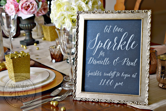 Wedding - Sparkler Sign, 8"x10" Sparkler Send off Sign, Sparkler Exit Sign, Wedding Sparkler Table Sign (Frame Not Included) SPSign01