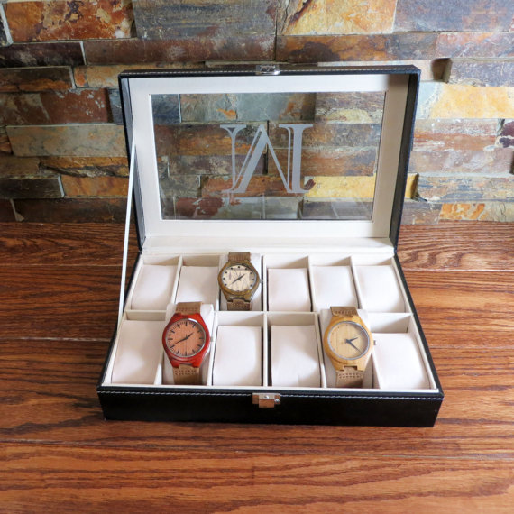 Свадьба - Personalized Watch Box Engraved, Groomsmen Gift, Best Man, Fathers Day Gift