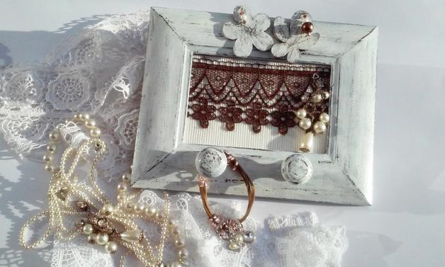 Wedding - Jewelry Organizer/ Frame Jewelry Holder/ Wood Fram