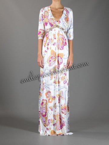 Mariage - EMILIO PUCCI Maxi Dress Multicolor Butterfly Print